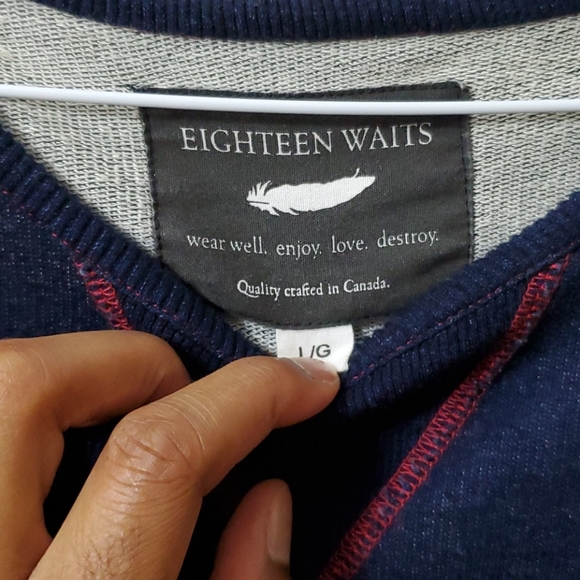 EIGHTEEN WAITS size M navy crewneck sweatshirt - Picture 4 of 8